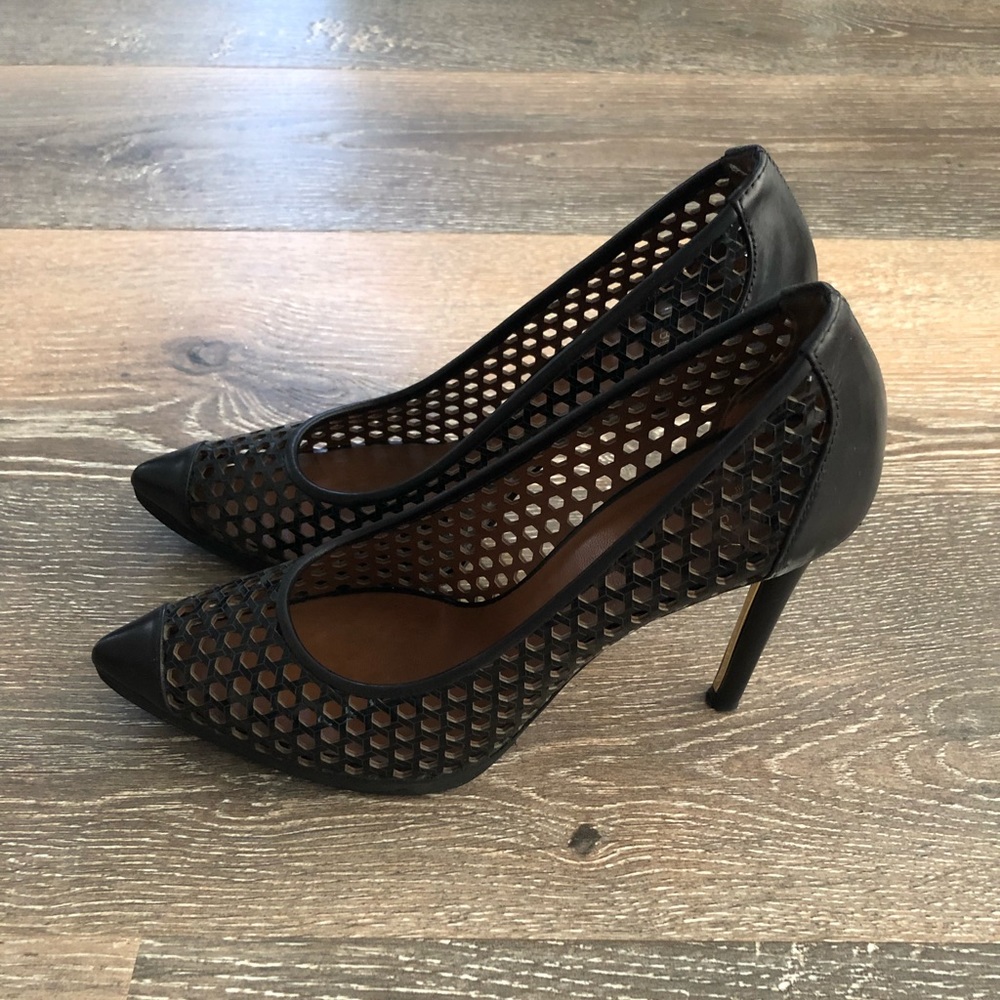 Mulberry black net heels size 8.5 US